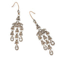 Victorian Rose And Old Mine Cut Diamond Chandelier Earrings