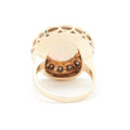 Large Opal Diamond Cluster And Enamel 14k Gold Ring