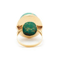 Large Green Turquoise And 18k Gold Ring