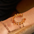 Retro Citrine And 14k Gold Horseshoe Cuff Bracelet