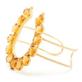 Retro Citrine And 14k Gold Horseshoe Cuff Bracelet