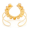 Retro Citrine And 14k Gold Horseshoe Cuff Bracelet
