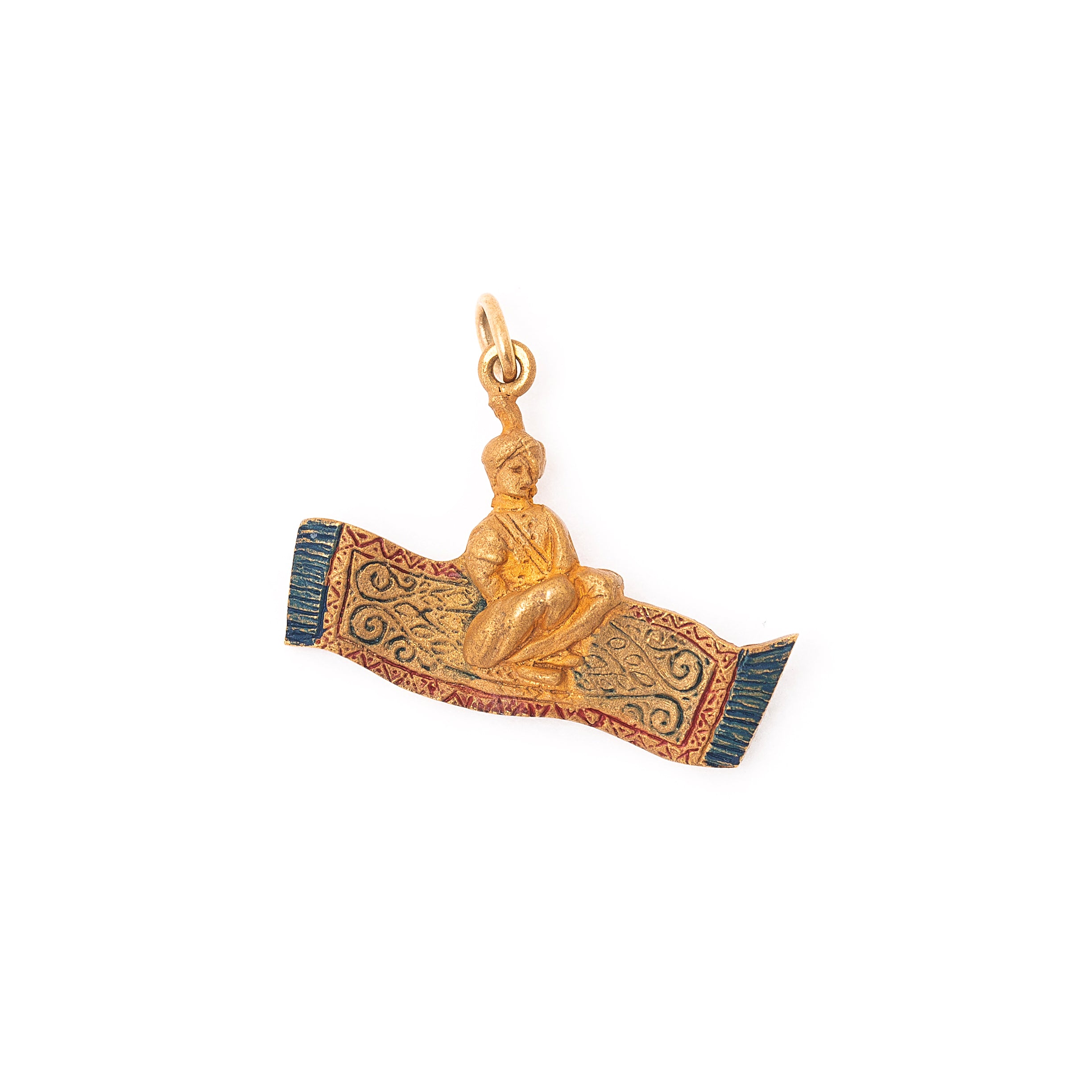 Magic Carpet Enamel And 14k Gold Charm