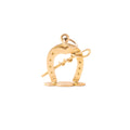 English Horseshoe And Riding Whip 18k Gold Charm