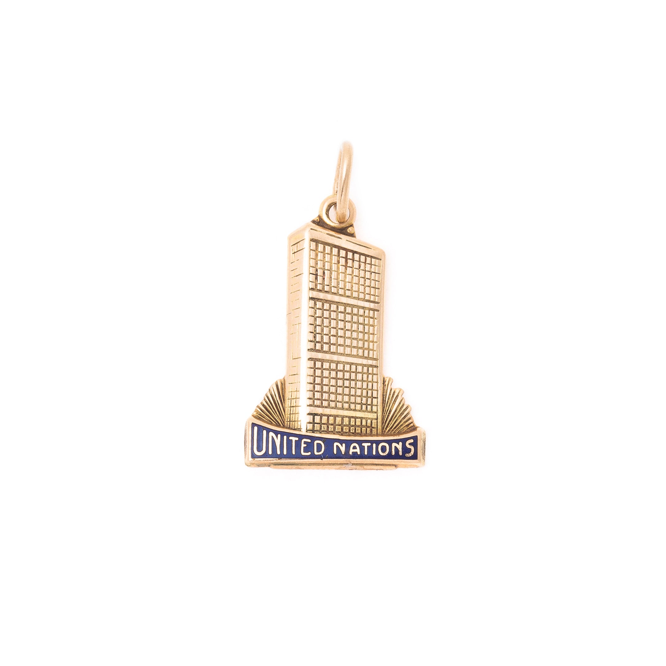 United Nations Building 14k Gold Charm
