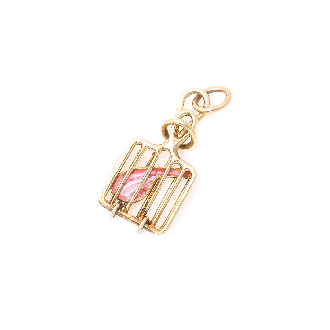 Sloan & Co. Meat And Grill Enamel And 14k Gold Charm