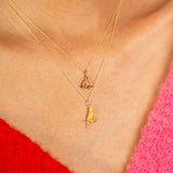Canary Bird Enamel And 14k Gold Charm