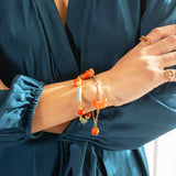 Victorian 14k Gold And Coral Animal Charm Bracelet