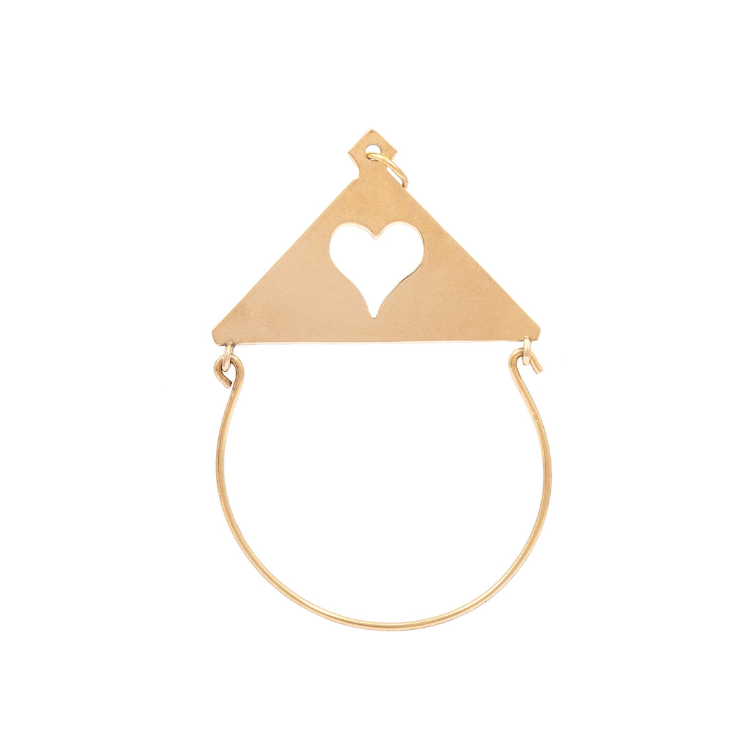 Heart Charm Holder 14k Gold Pendant