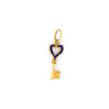 Italian Enamel and 14K Gold Heart-Shaped Key Charm