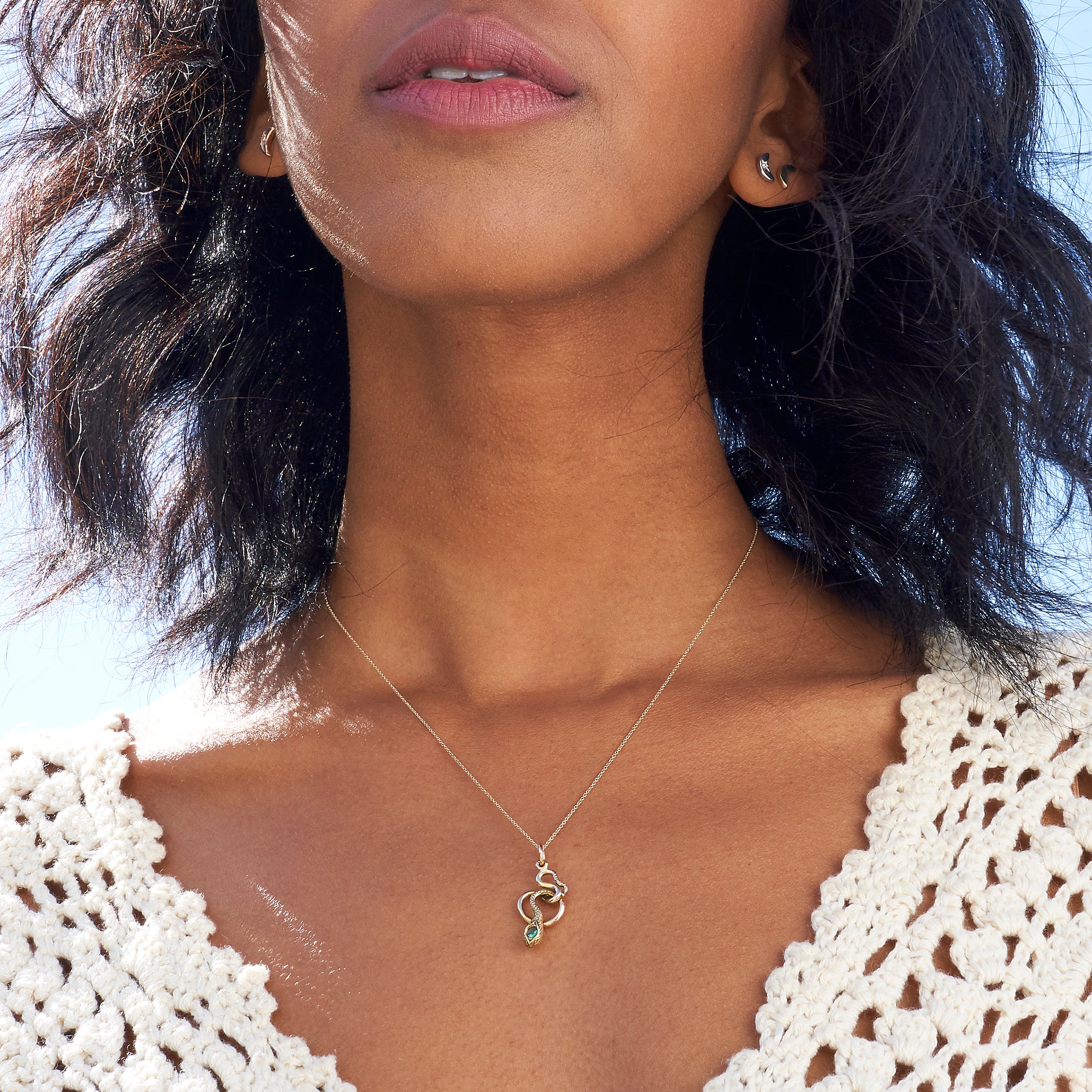 The F&B Yellow Gold Snake Charmer Necklace