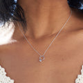 The F&B White Gold Birthstone Mini Ring Necklace