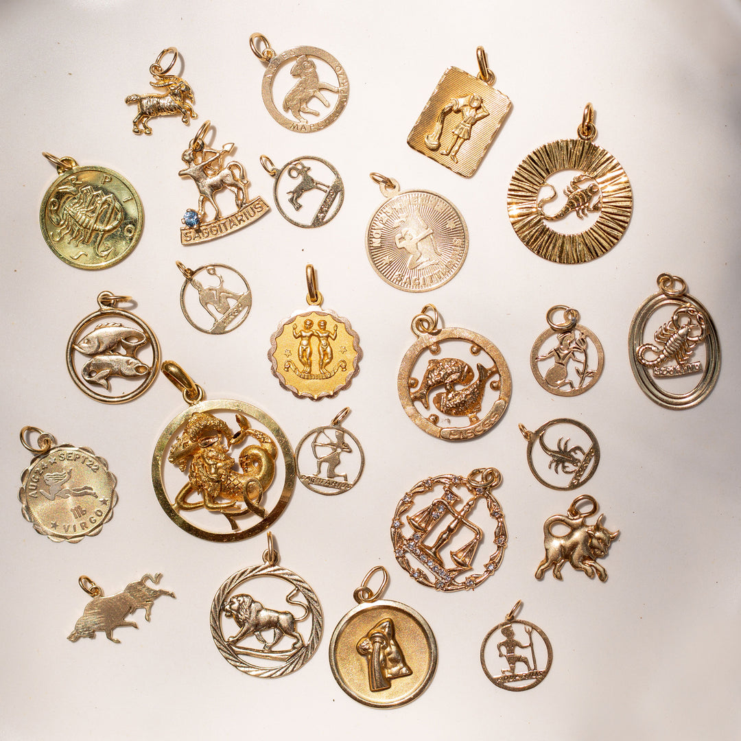 Vintage Scorpio 18k Gold Coin Zodiac Charm