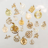 Aquarius 14k Gold Open Zodiac Charm