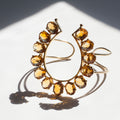 Retro Citrine And 14k Gold Horseshoe Cuff Bracelet