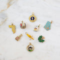 Enamel And 14k Gold Florida Charm