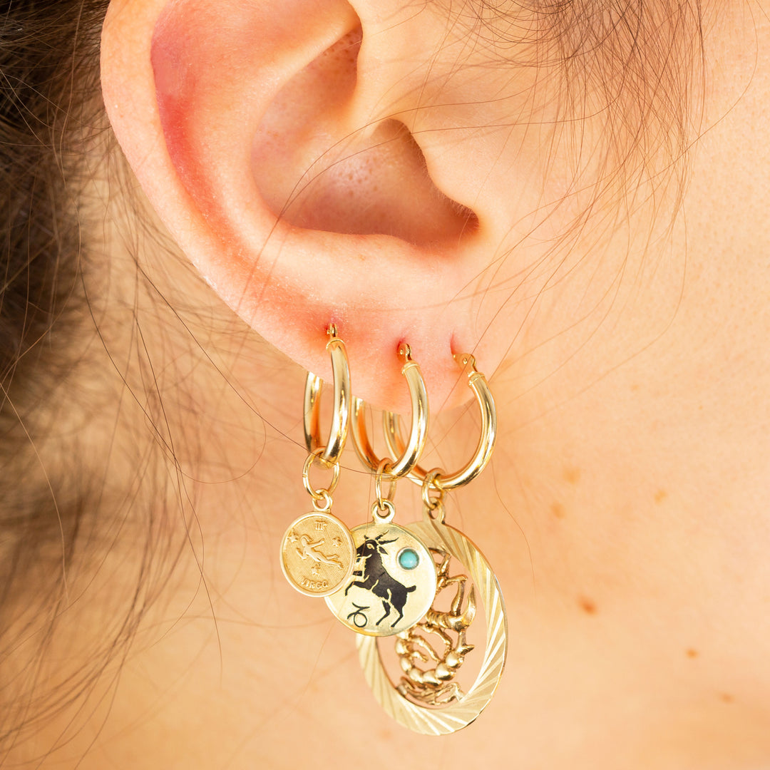 Double-sided Enamel and 14K Gold Taurus Charm