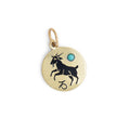 Capricorn Enamel And 14k Gold Charm