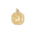 Sagittarius Octagonal 18k Gold Charm Pendant