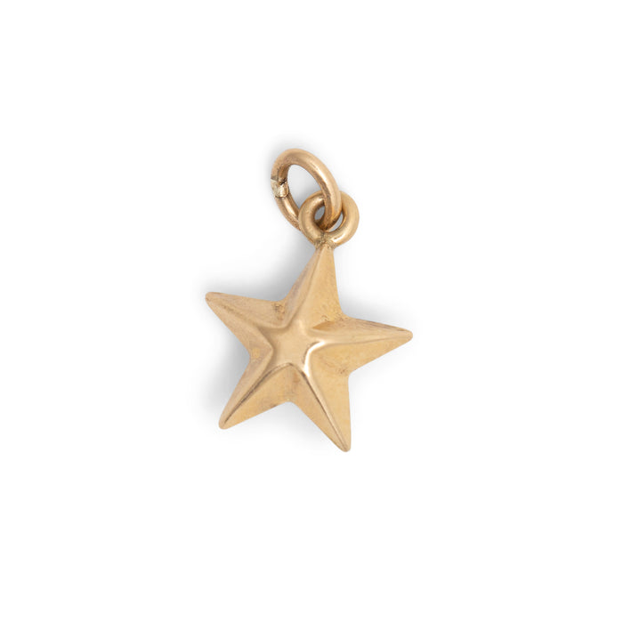 3-D Star 14K Gold Charm