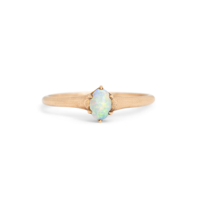 Petite Opal And 14k Gold Ring
