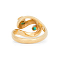Emerald And 14k Gold Swirl Dome Ring