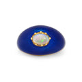 Italian Opal And Blue Enamel 18k Gold Dome Ring