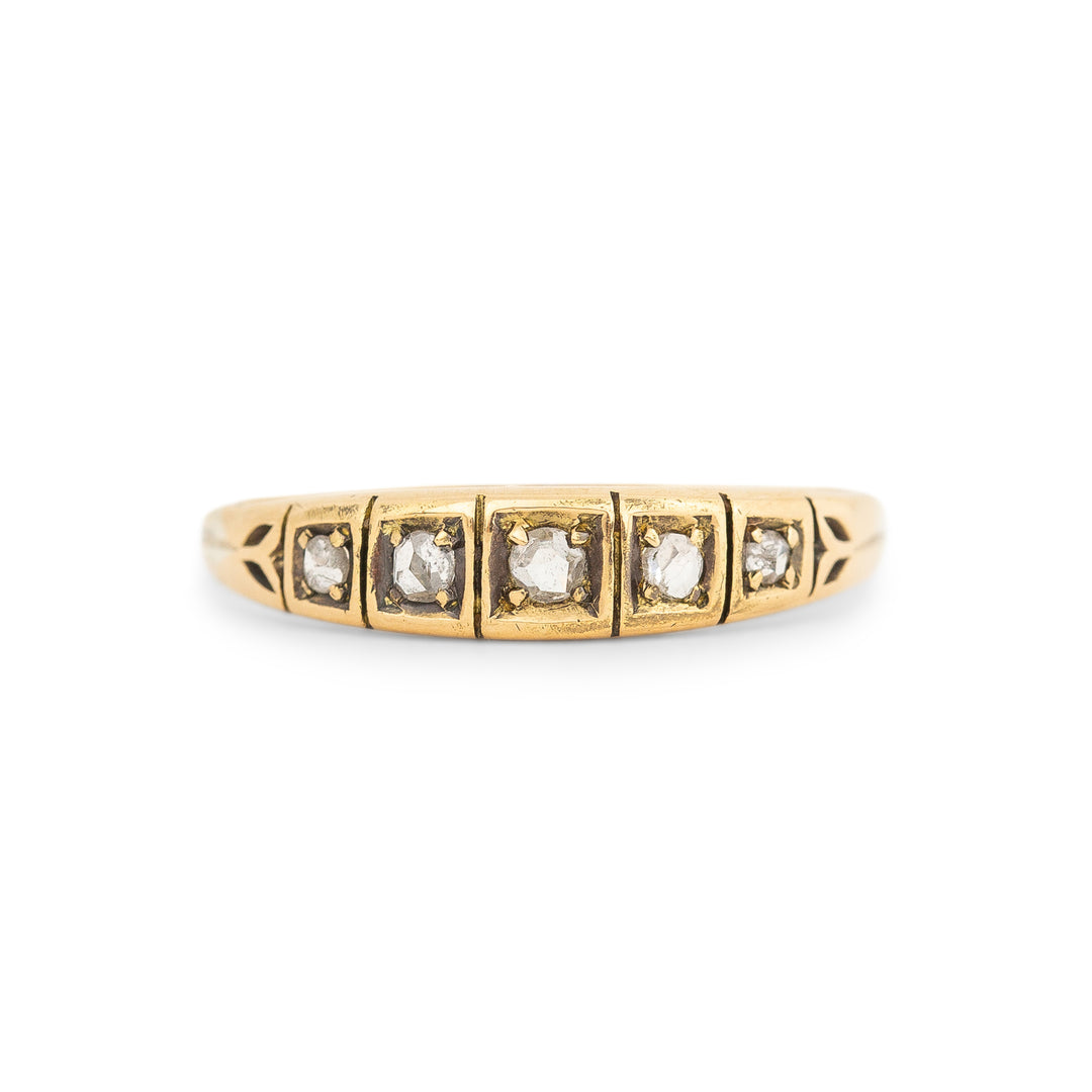 Victorian Rose Cut Diamond And 14k Gold Band