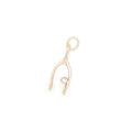 Wishbone With Diamond And 14K Gold Charm