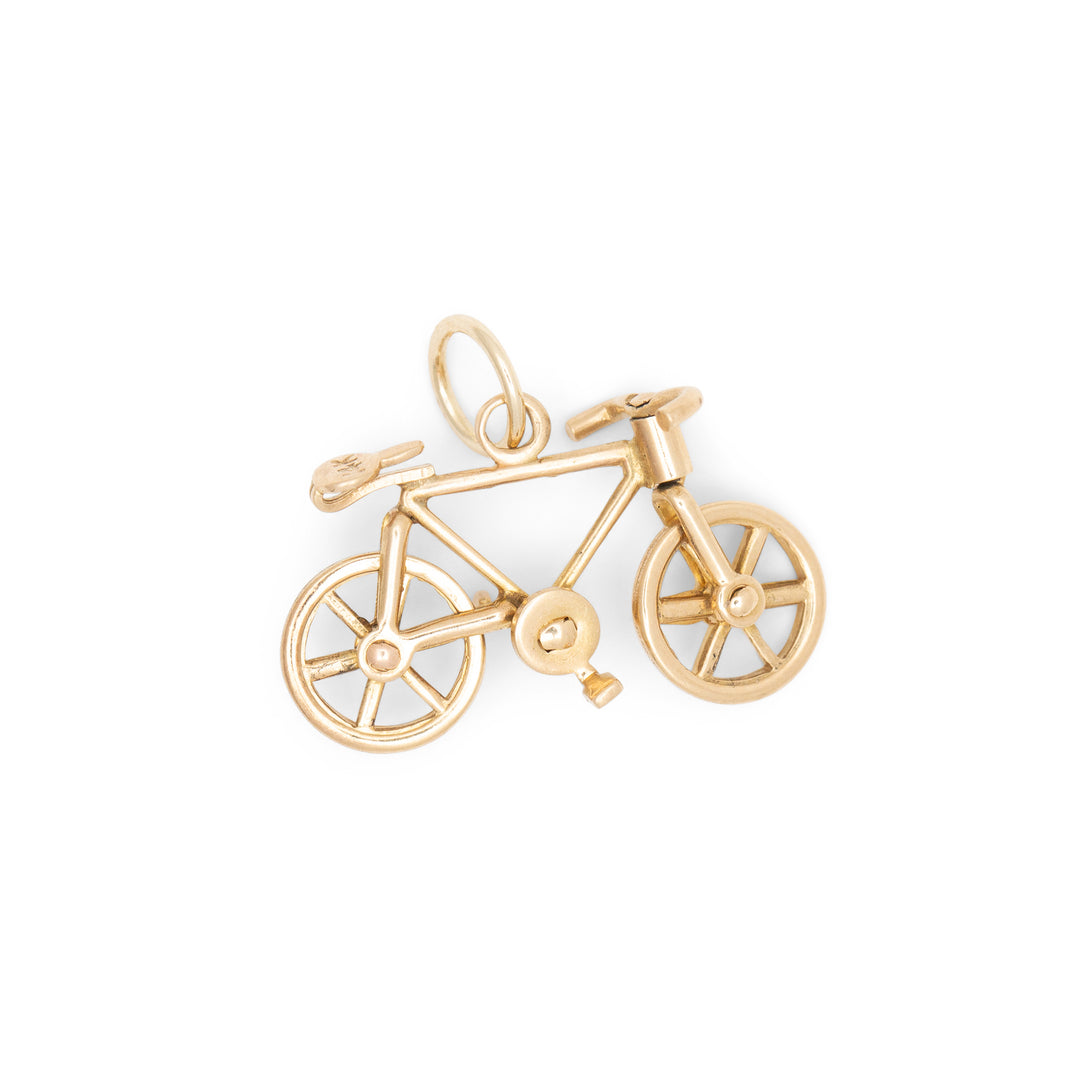 Movable Bicycle 14K Gold Charm