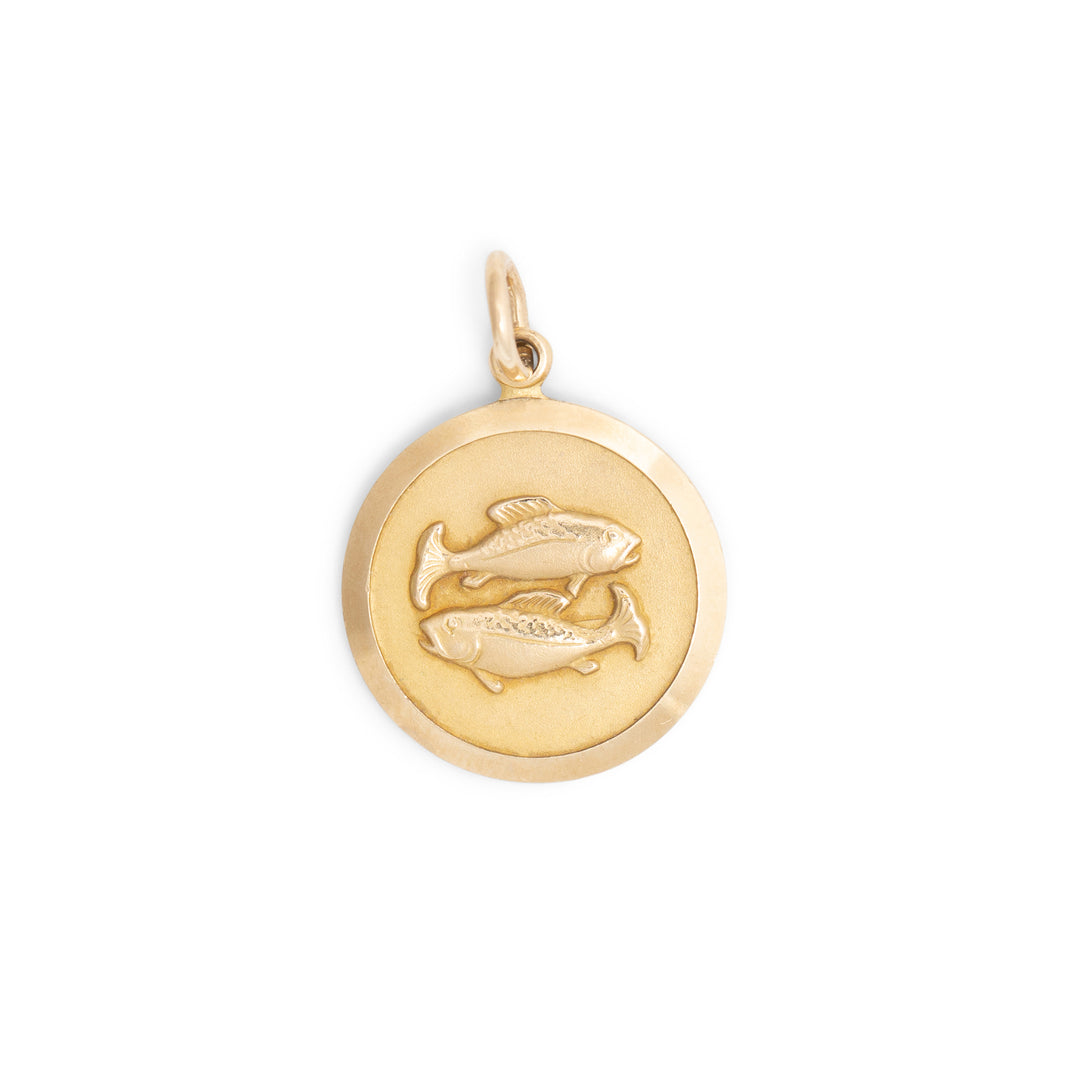 English Pisces 9k Gold Zodiac Charm