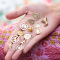 Virgo 9k Gold Octagonal Zodiac Charm